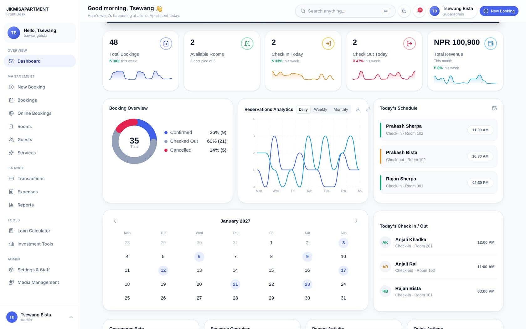 Jikmis Apartment Management System screenshot