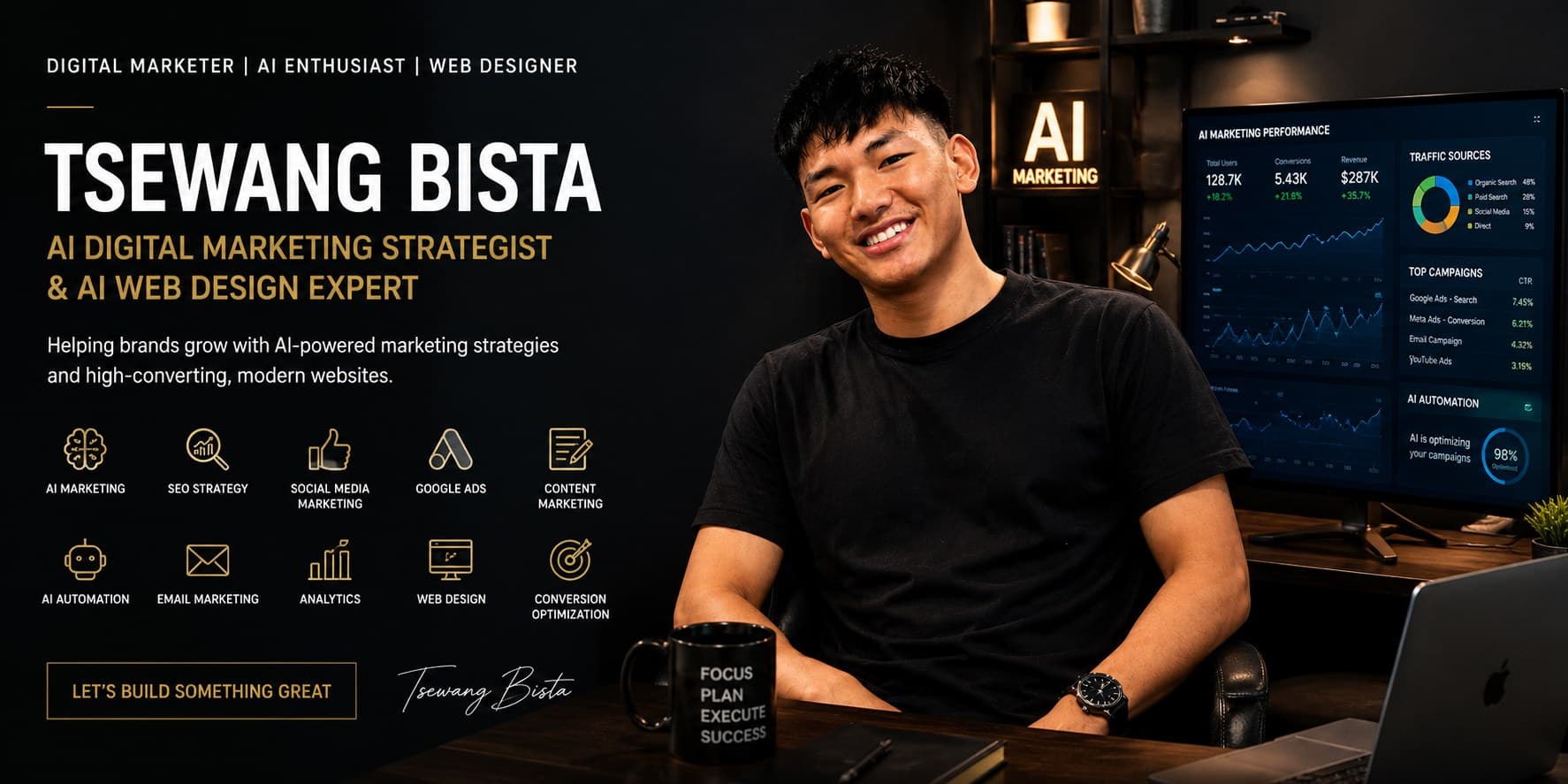 Tsewang Bista — AI Digital Marketing Strategist and AI Web Design Expert